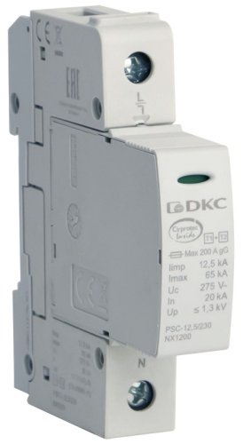 Ограничитель импульсных напряжений УЗИП DKC Jupiter 1п L-N классI+II 12.5кА картинка